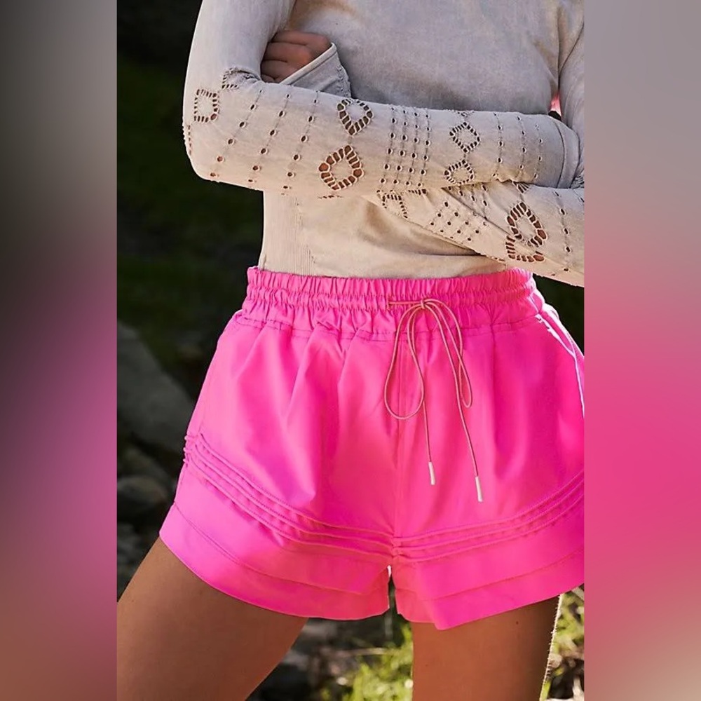 Free People Movement hot pink shorts